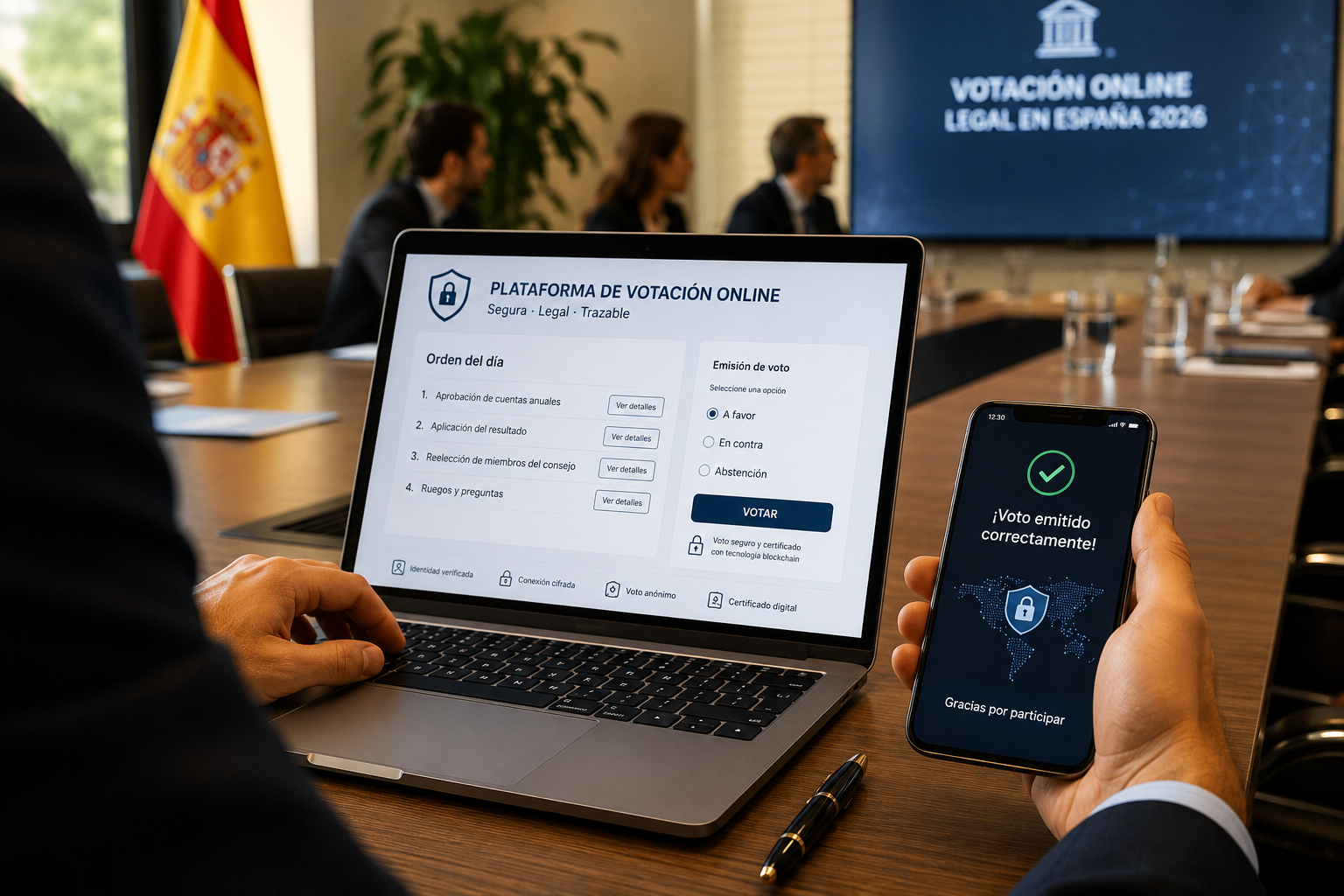 Votacion online legal en Espana 2026: guia practica para juntas y asambleas