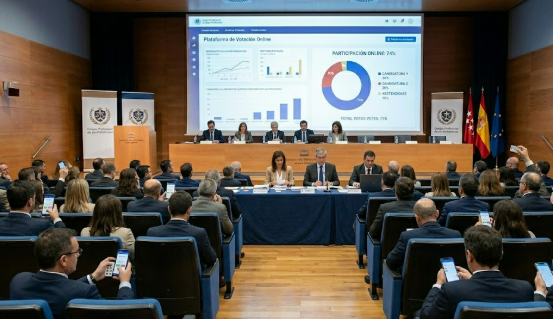 Votacion para colegios profesionales: mandos en sala, voto online o sistema hibrido segun estatutos